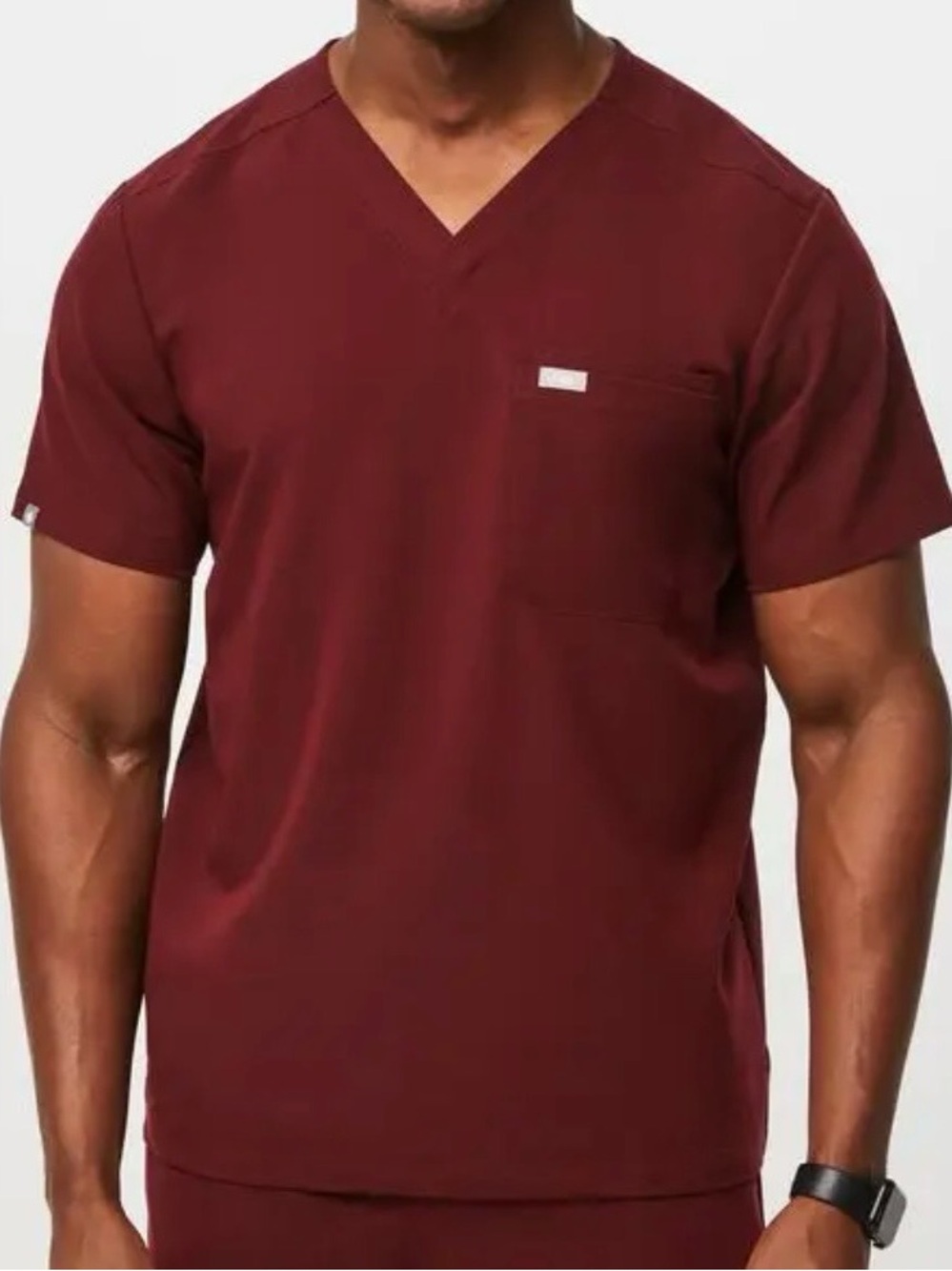 Figs Mens 4X Leon Three Pocket Scrub Top Burgundy Red Technical Collection 4XL - Picture 1 of 11